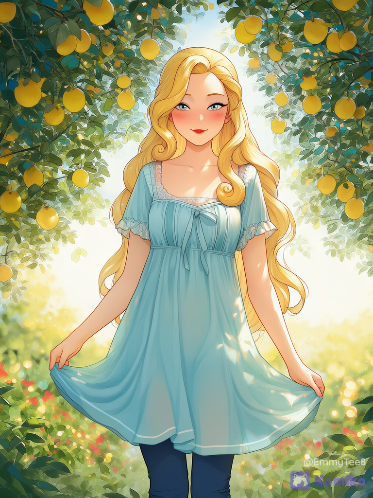 Kit in the Bellamy family orchard.