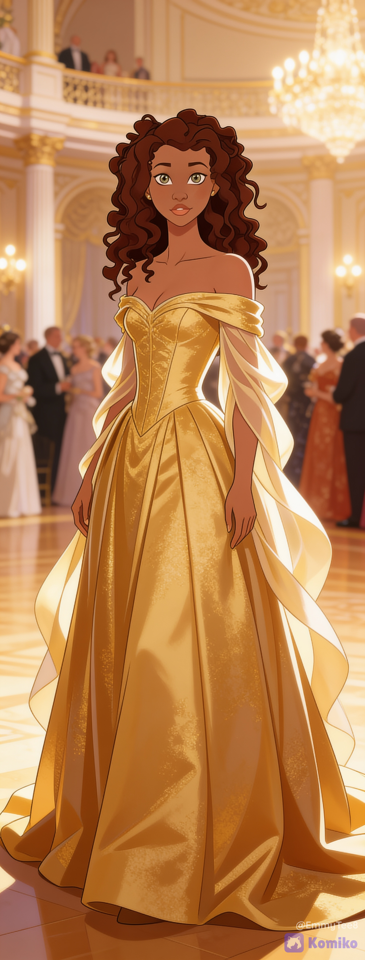 Cicely in a dress golden as the Sun.