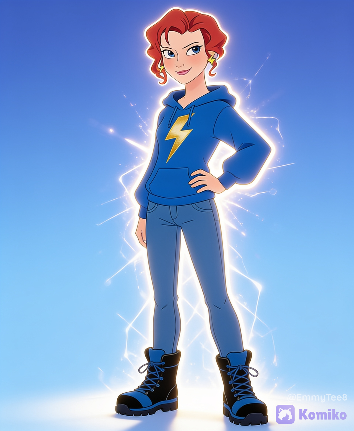 B.D.  heroic pose