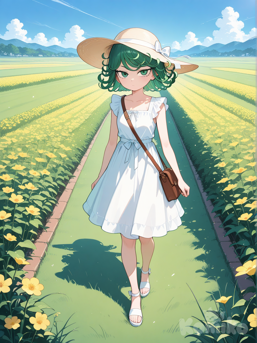 Walking in a sunny day