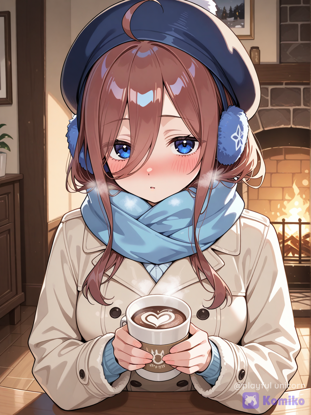 Drinking hot chocolate