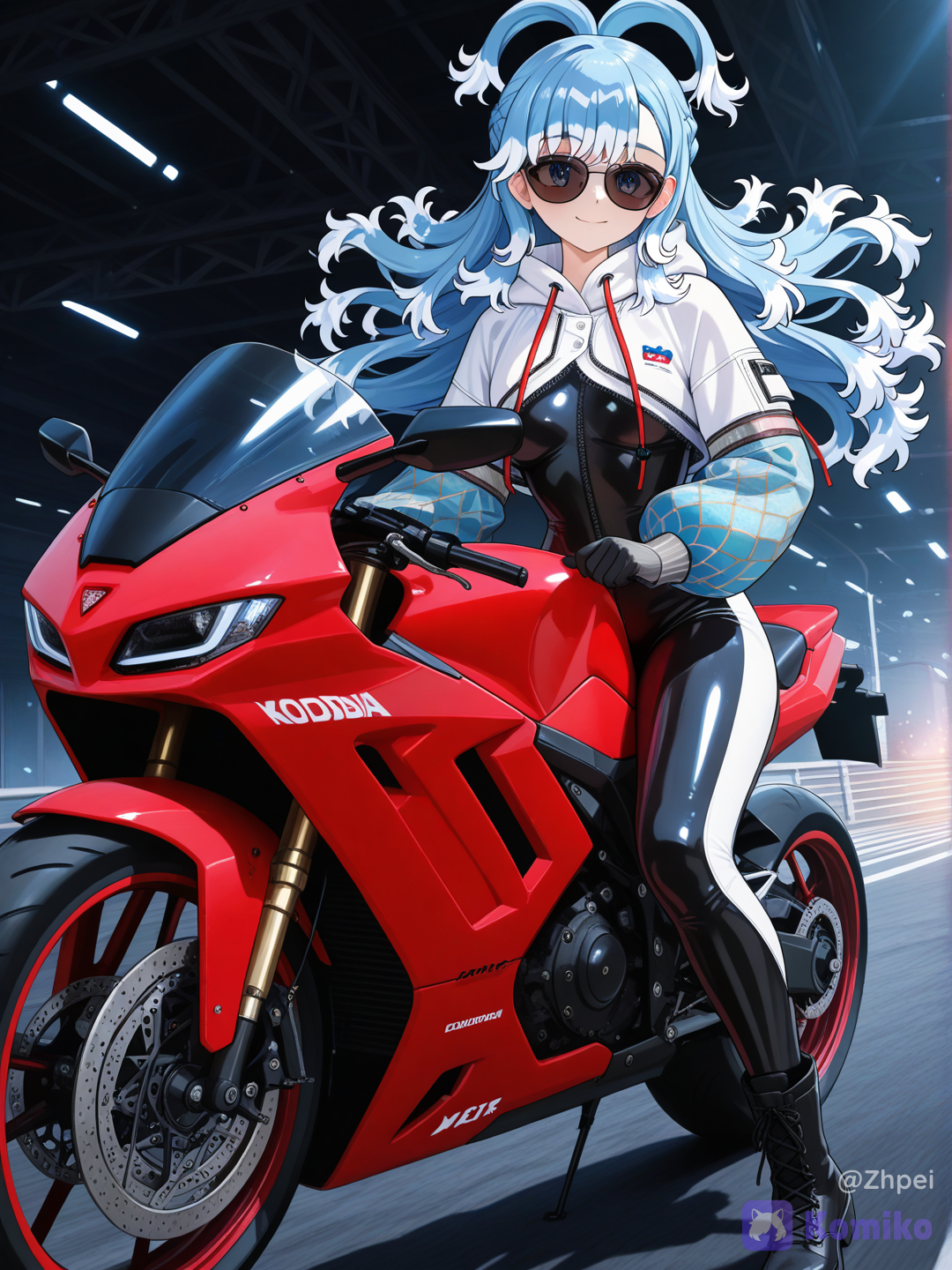 Kobo riding motorcycle