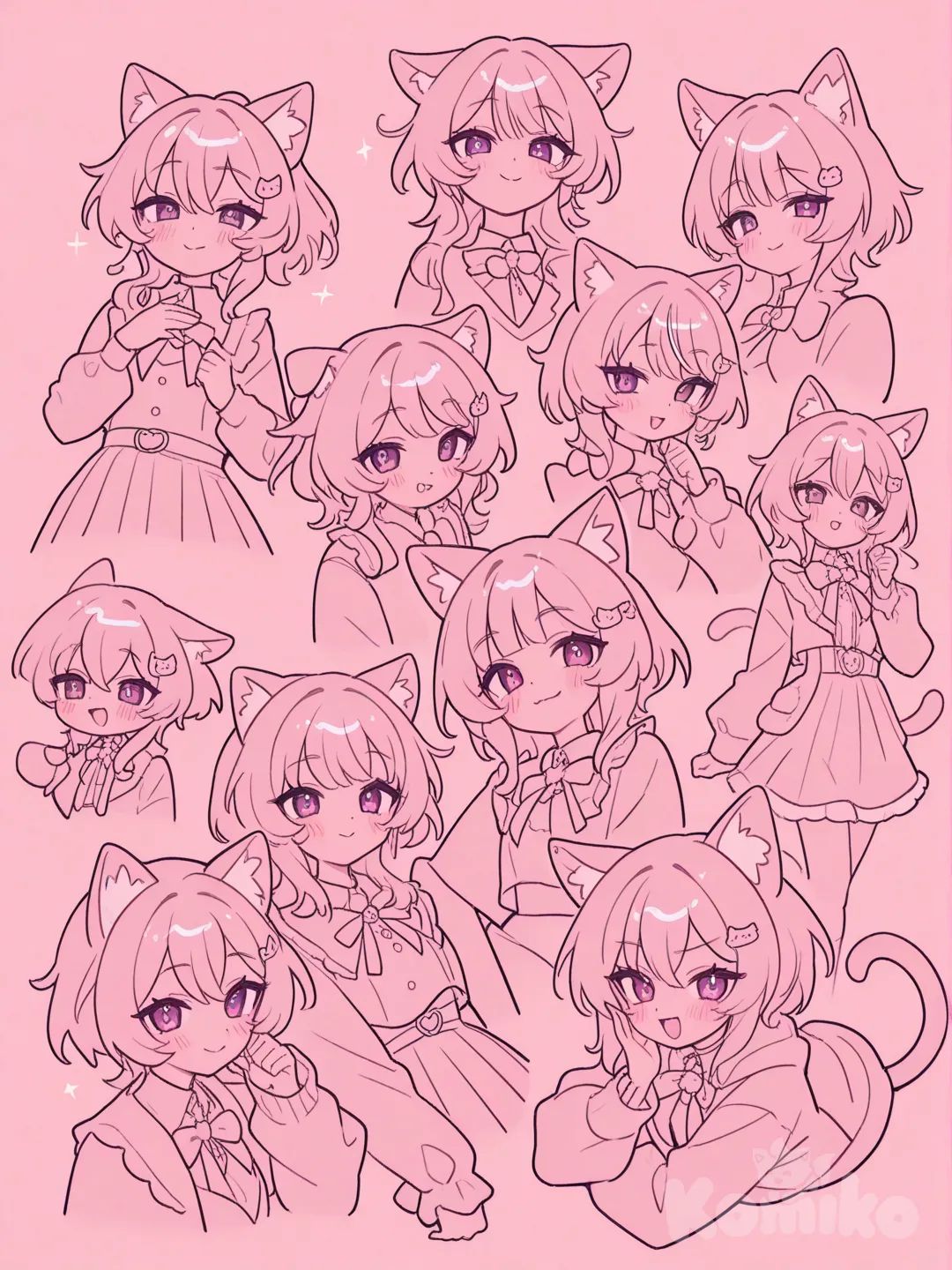 cat ears, multiple girls