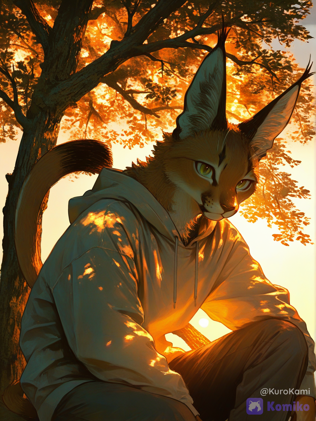 A walk at sunset.