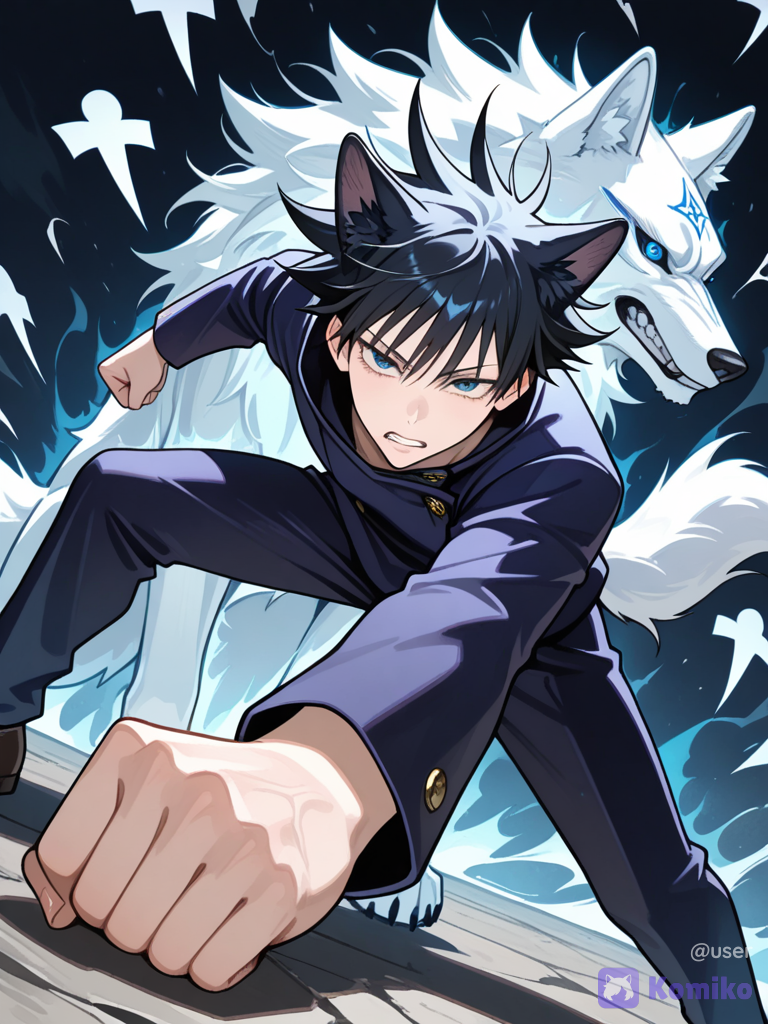 Megumi e os lobinhos brancos 🐺💙