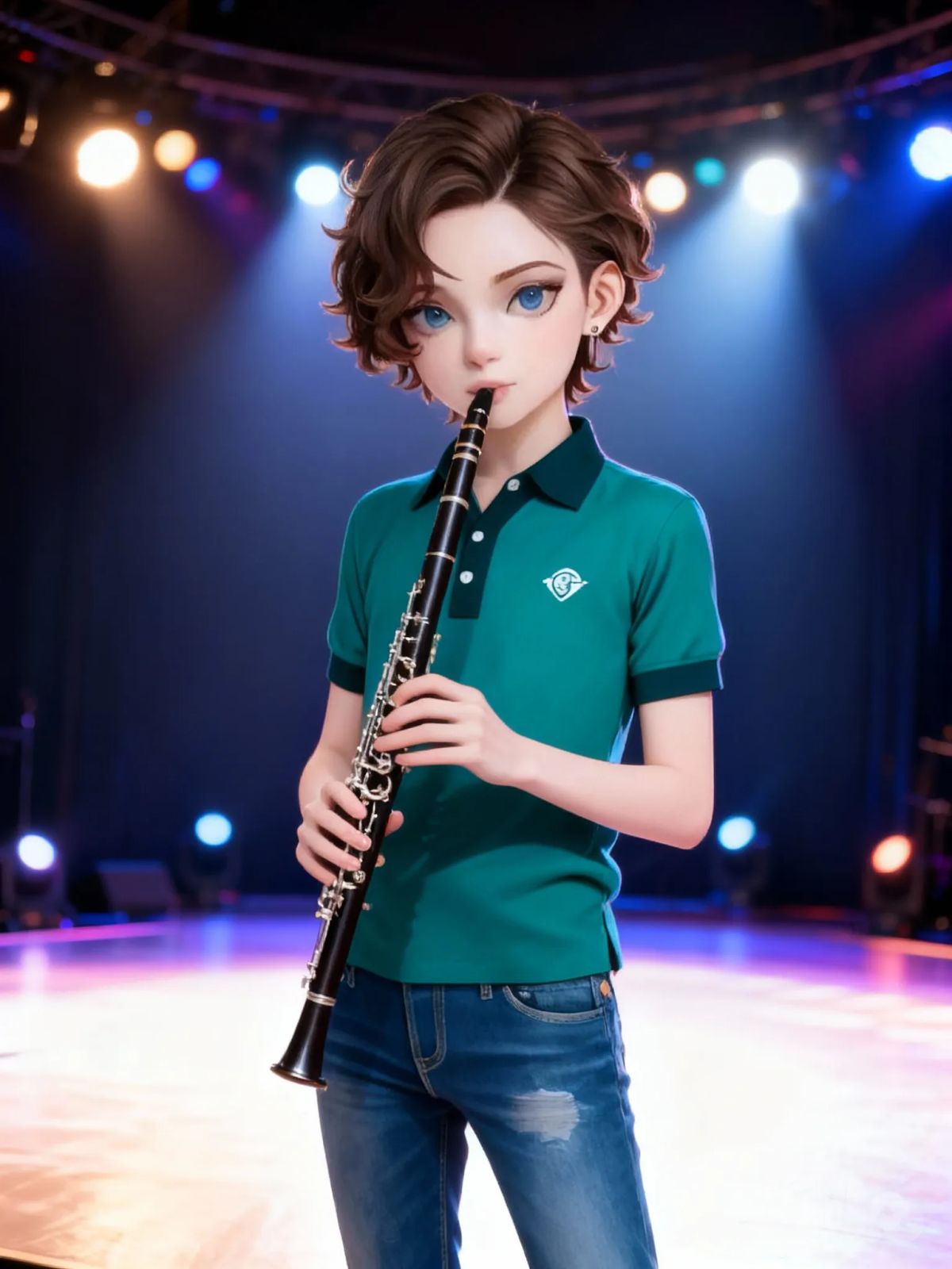 Justin playing the Clarinet