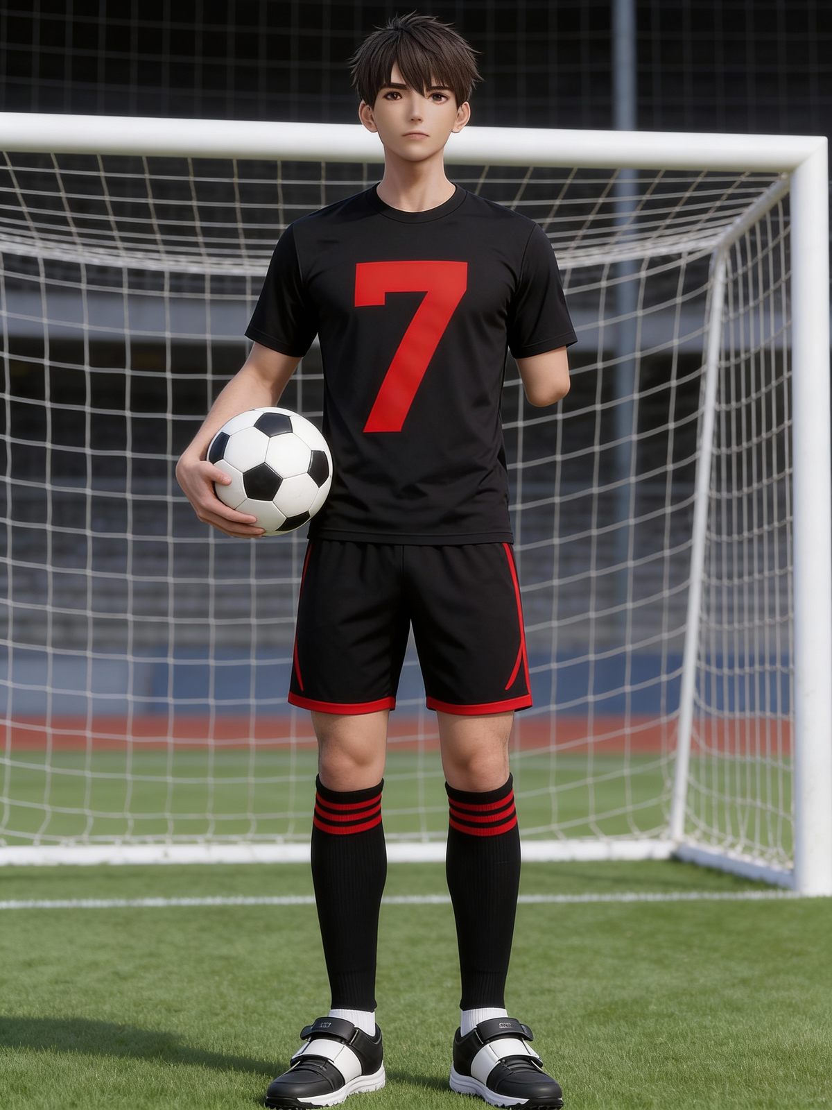 Gabriel holding a Soccer Ball.
