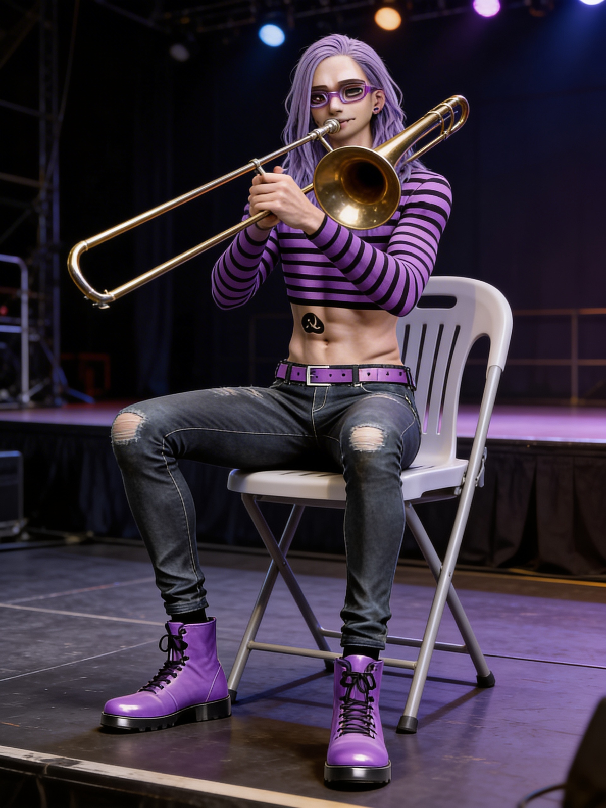 Russell playing Trombone