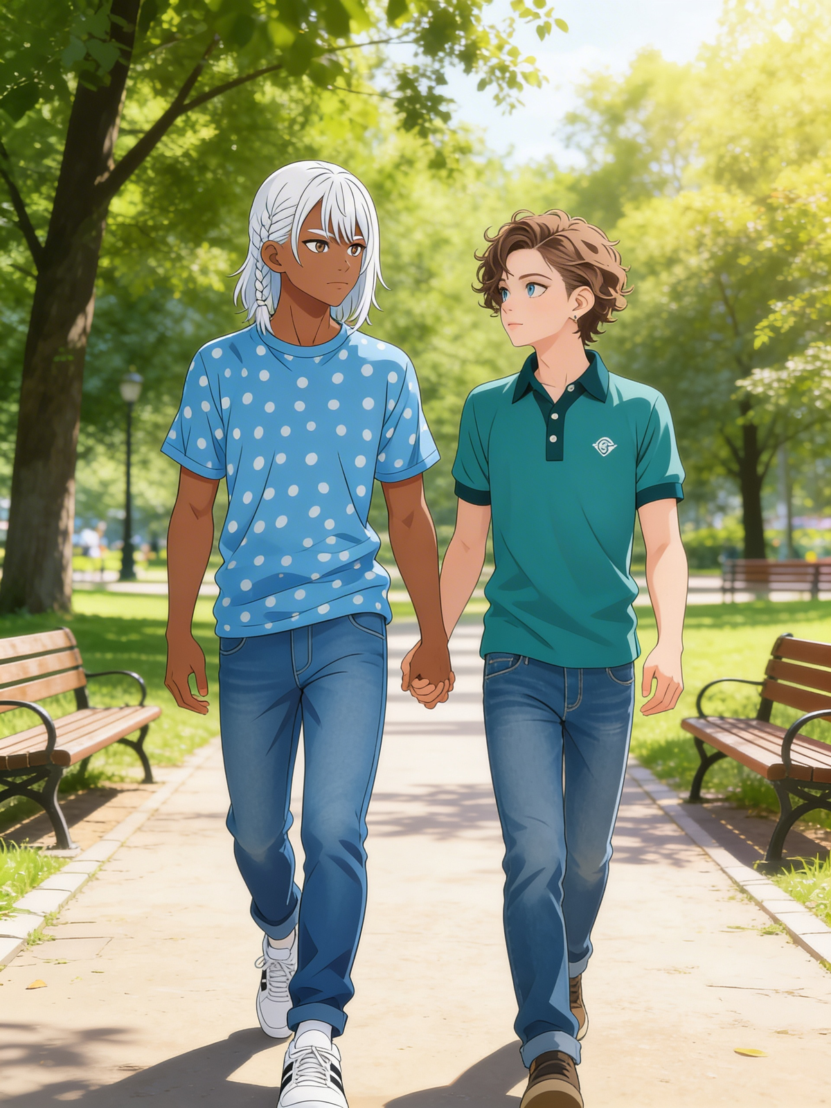 Justin and Darius, holding Hands