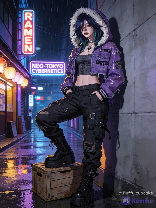 Noche neón con Komiko 🌧️💜l