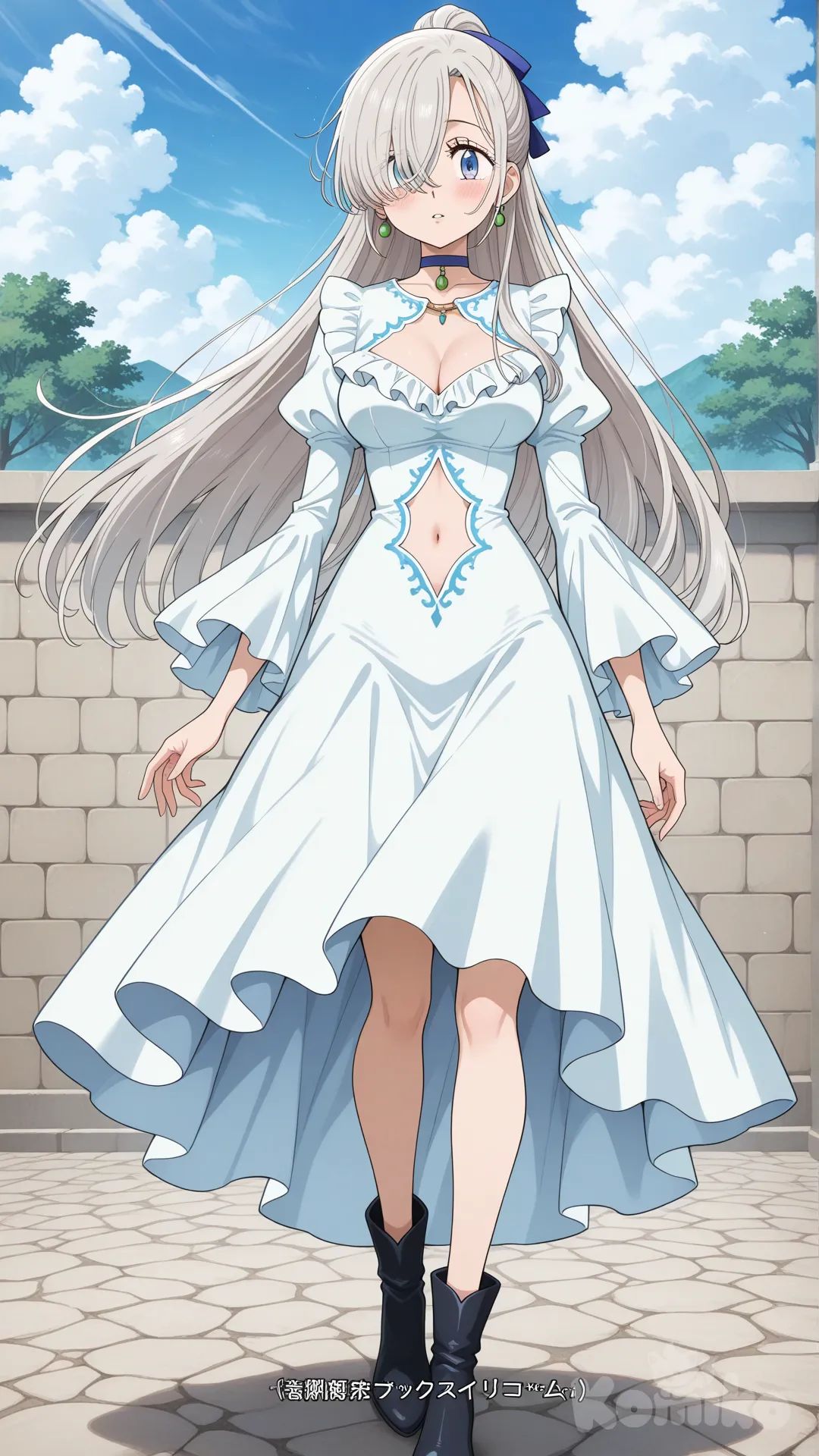 nanatsu no taizai, Elisabeth liones em suas roupas padrões do anime