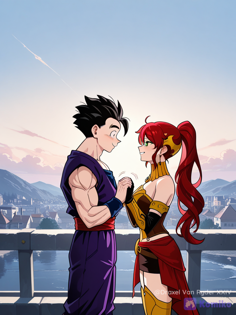 Gohan conociendo a Pyrrha Nikos