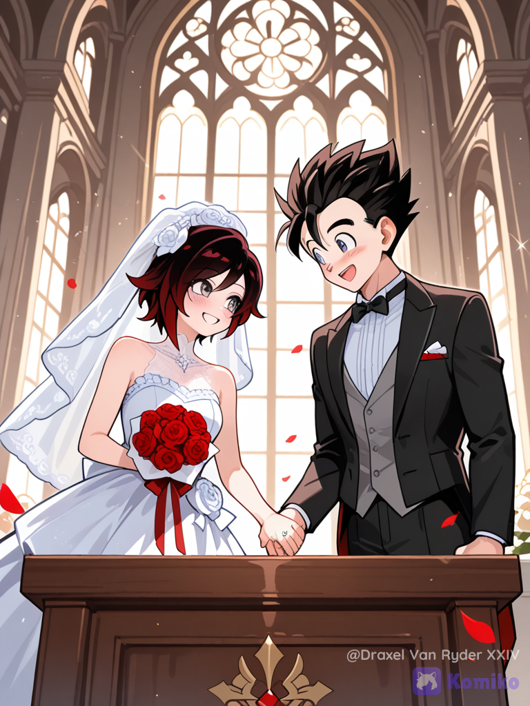 Gohan y Ruby Rose se casan en el día de su boda