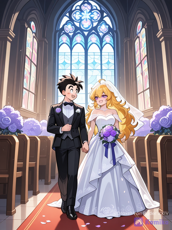 Gohan y Yang Xiao Long, se casan en el día de su boda