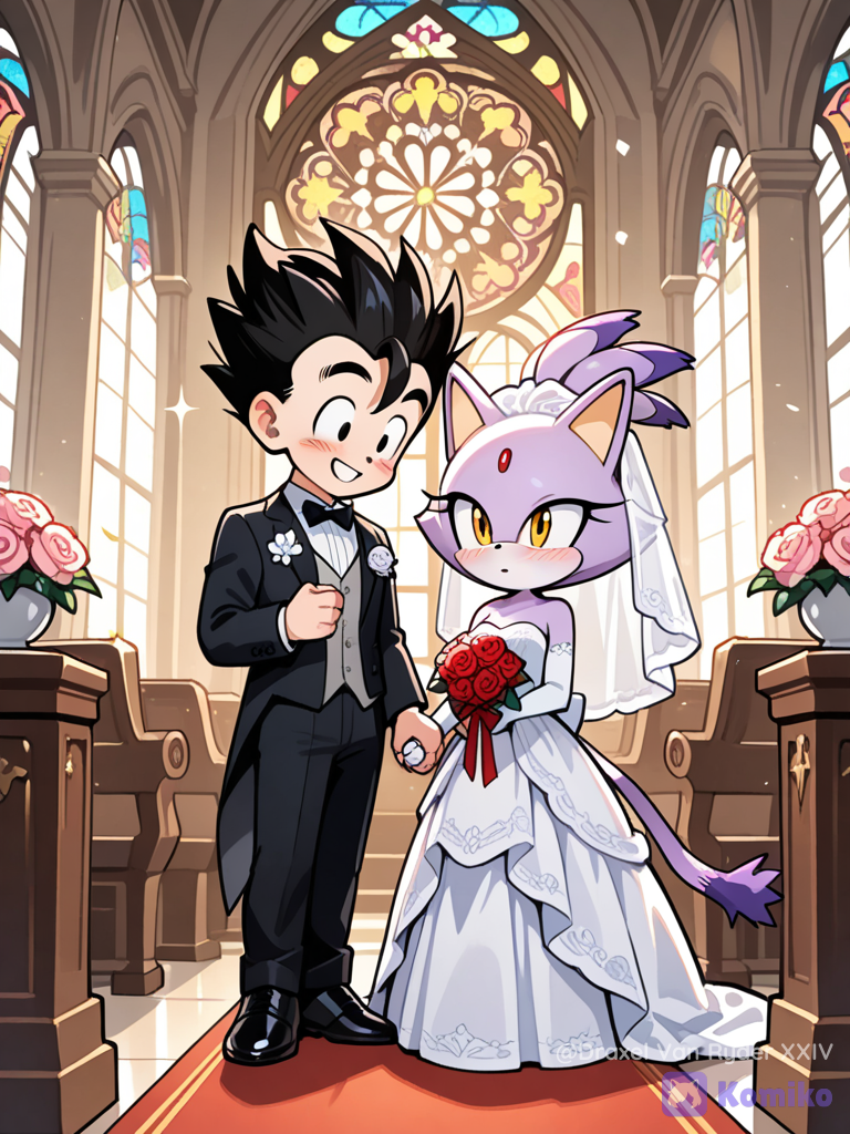 Gohan y Blaze The Cat se casan en el día de su boda