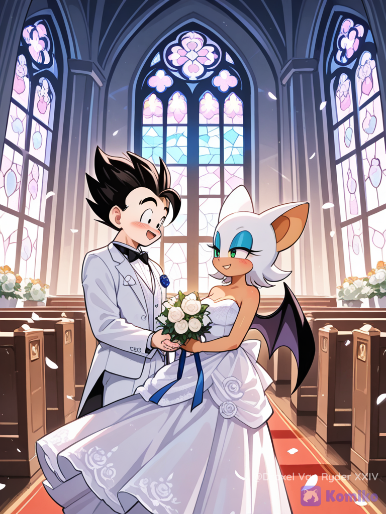 Gohan y Rouge The Bat, se casan en el día de su boda