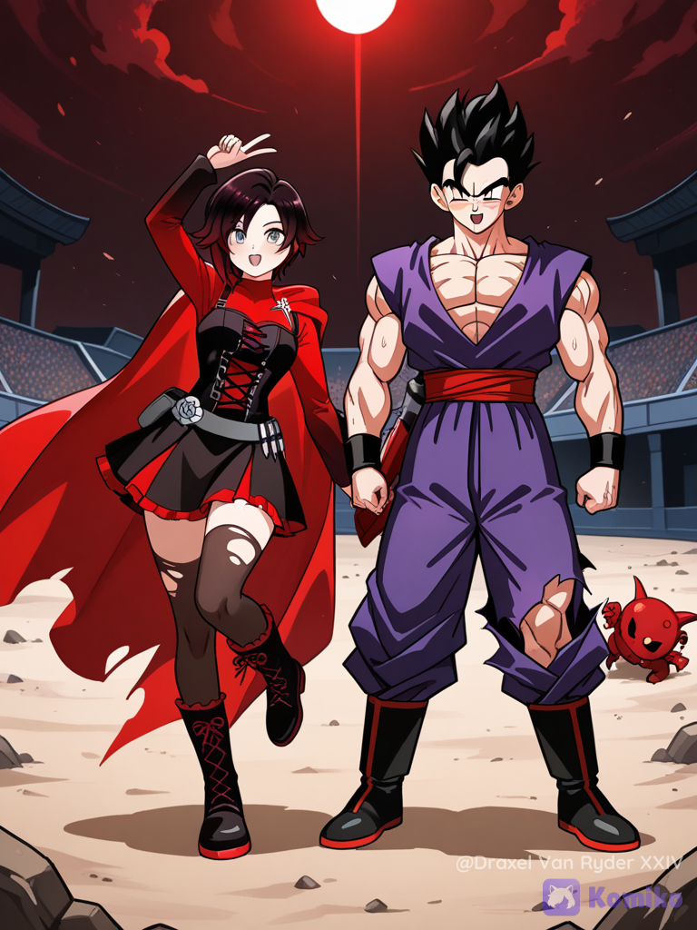 Son Gohan y Ruby Rose, Derrotaron a cinder y ganaron el torneo.