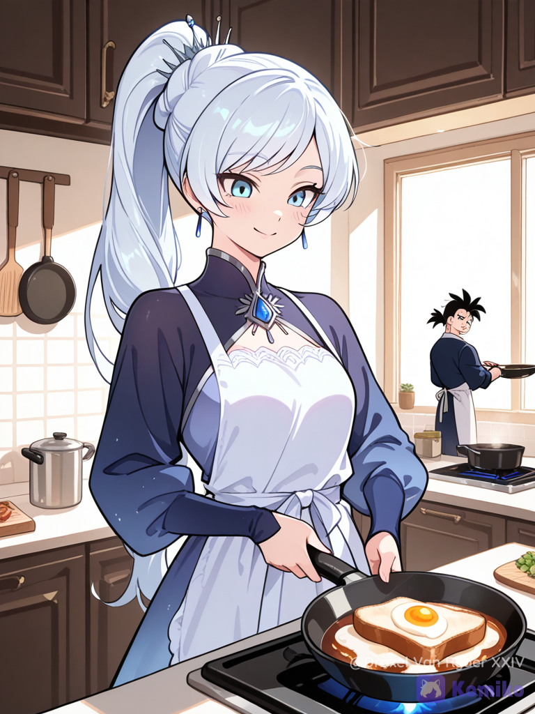 Weiss Schnee preparando el desayuno