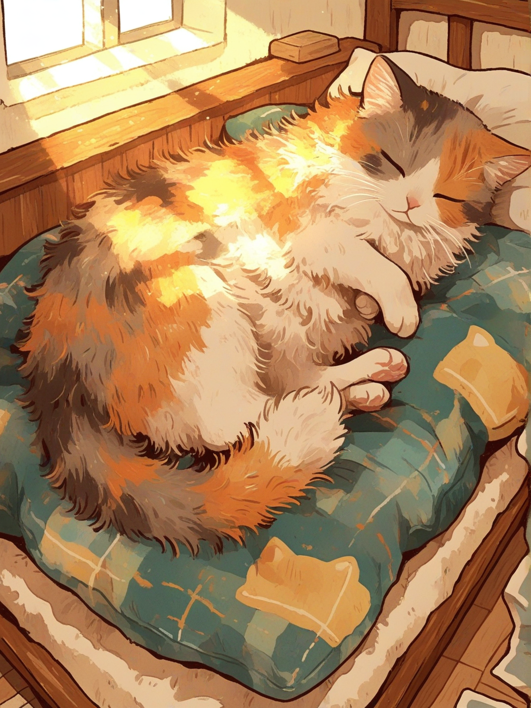 Sleepy Calico Cat