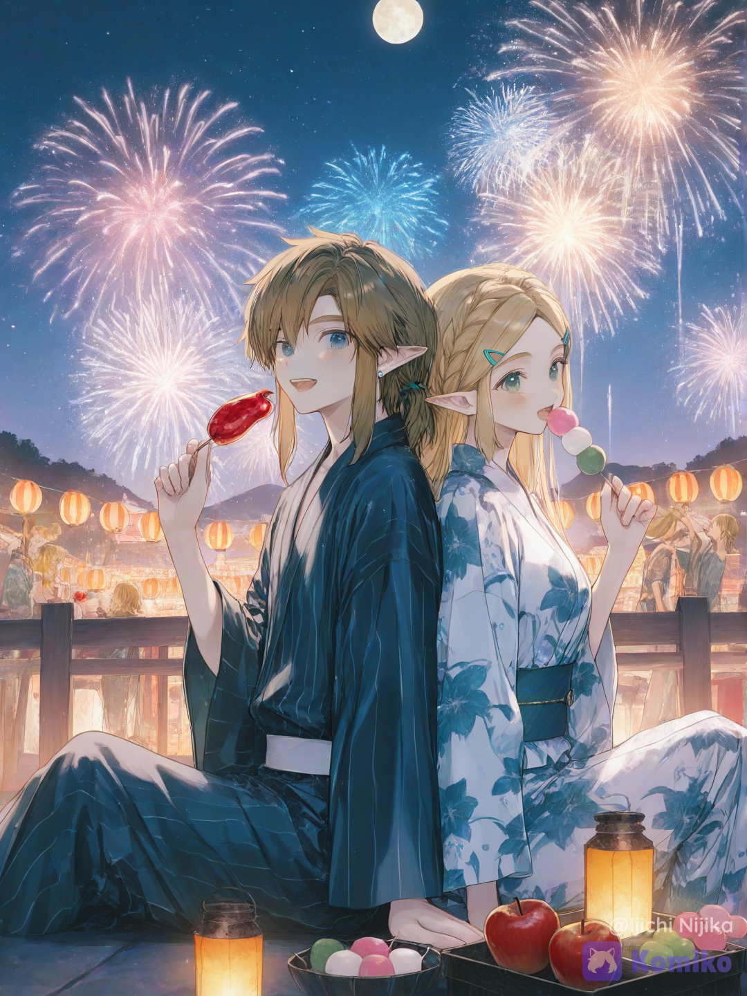 Couple's moment at the festival