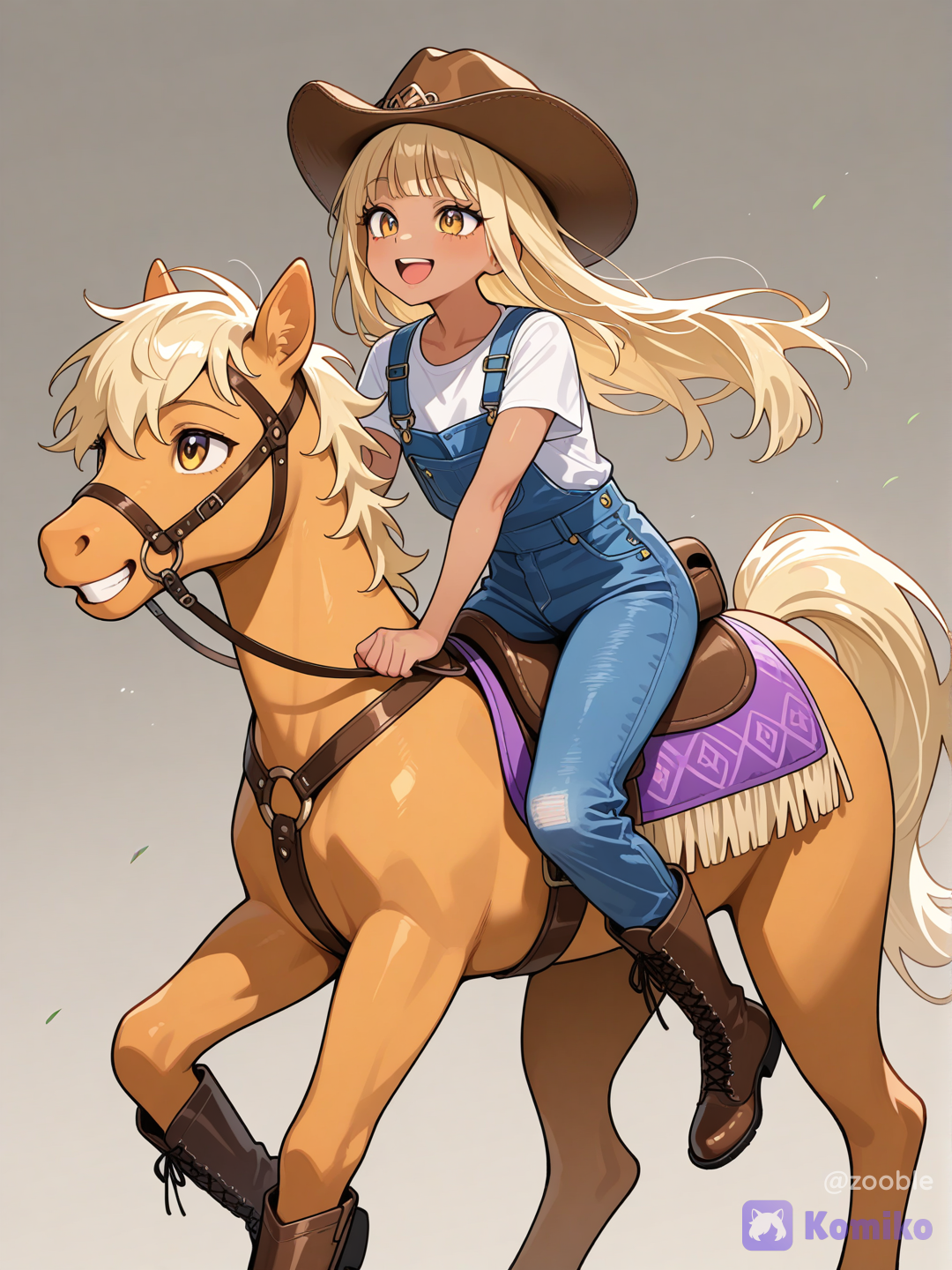 Willow riding a pony
