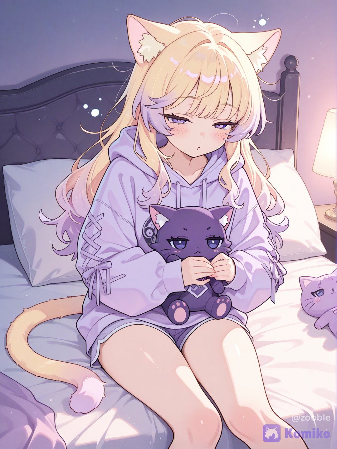 She likes the cat plush but she is so tired