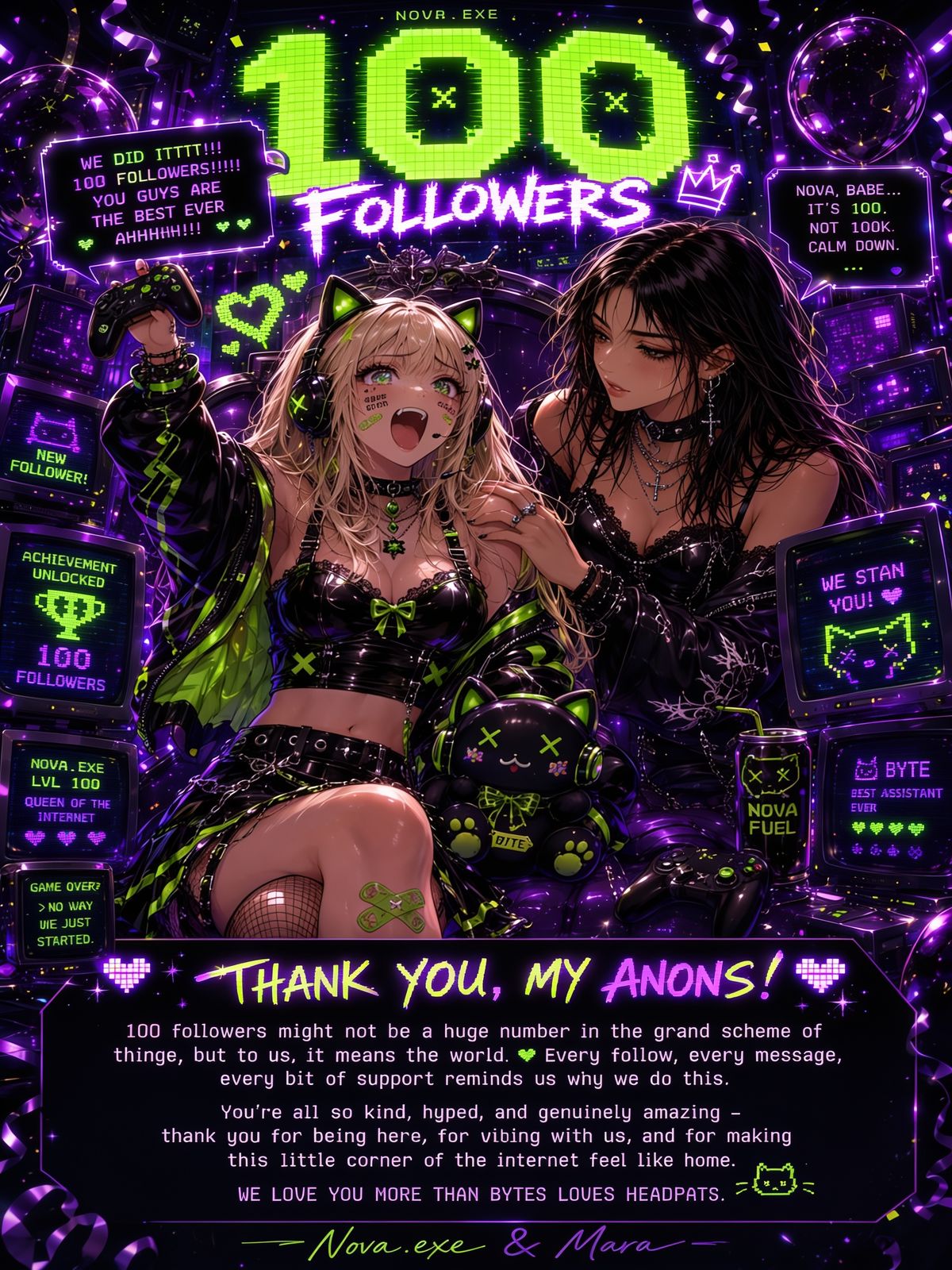 100 ANONS?! SYSTEM OVERLOAD 💚💜