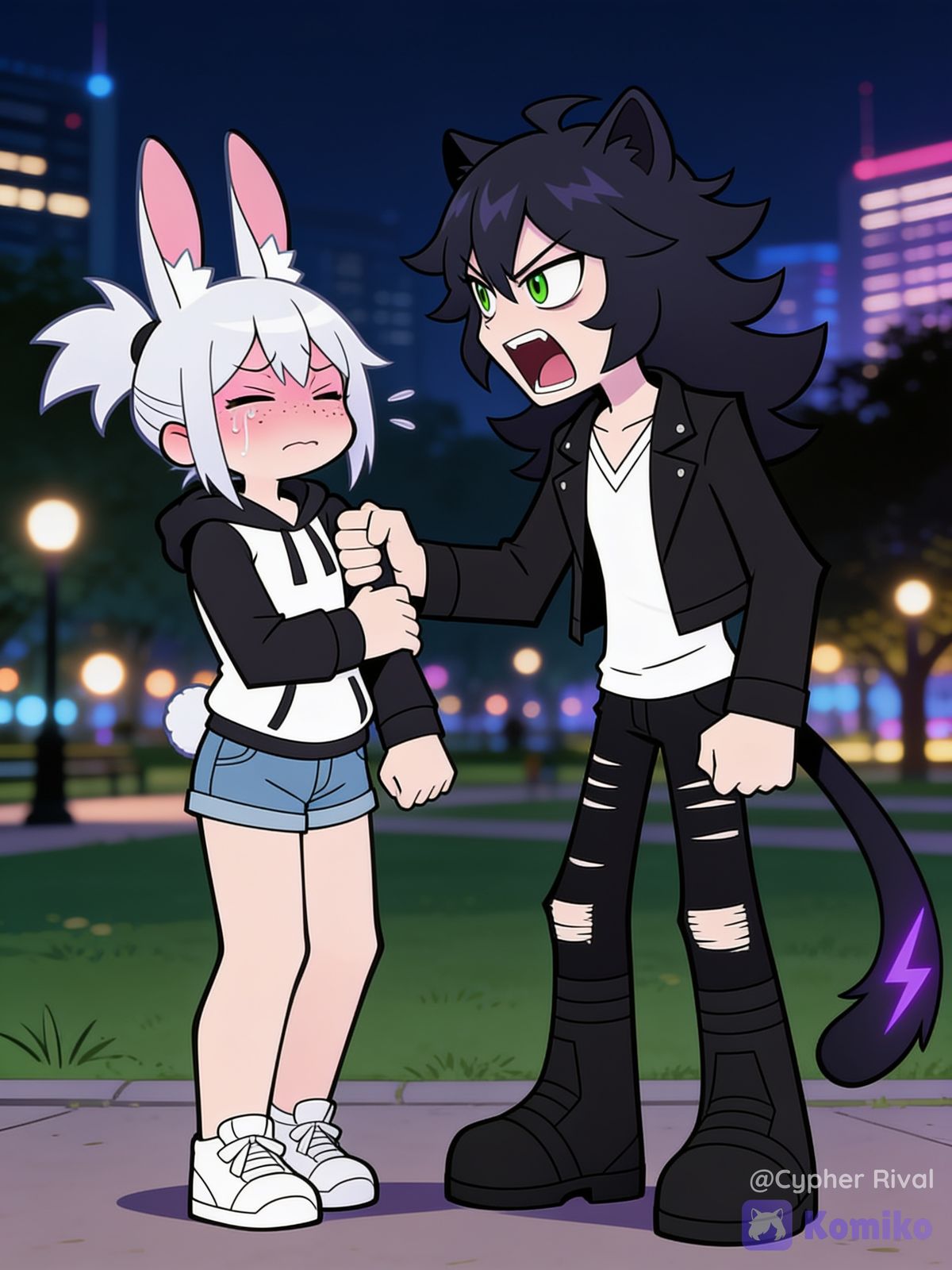 Argument in park. 😾🌟🐰