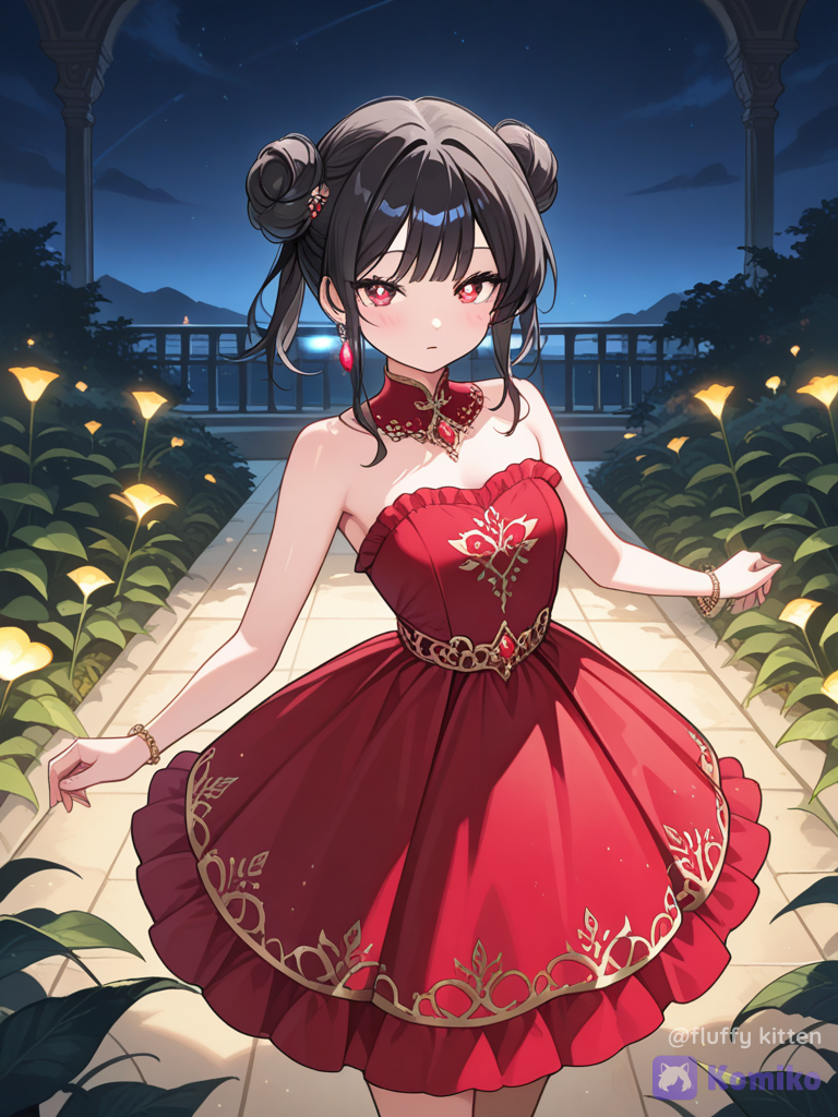 星空の赤ドレス♡
