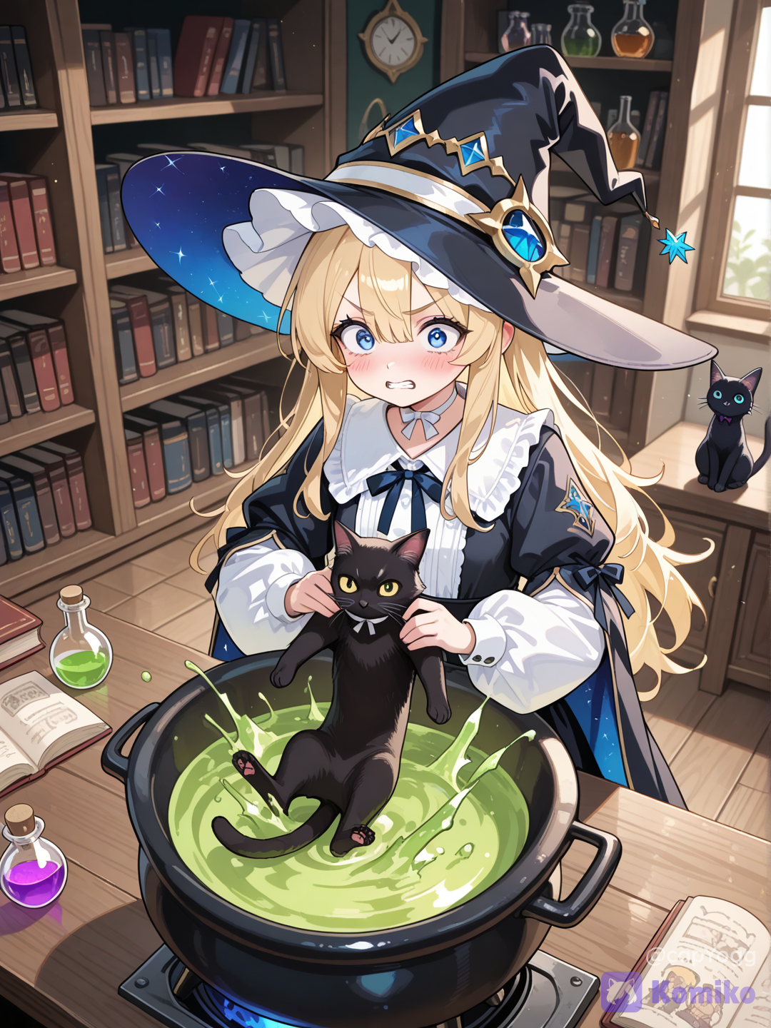 The Apprentice Witch and the Mischievous Black Cat