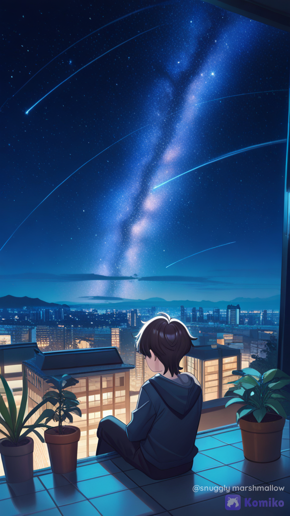 A man sitting under the beautiful sky