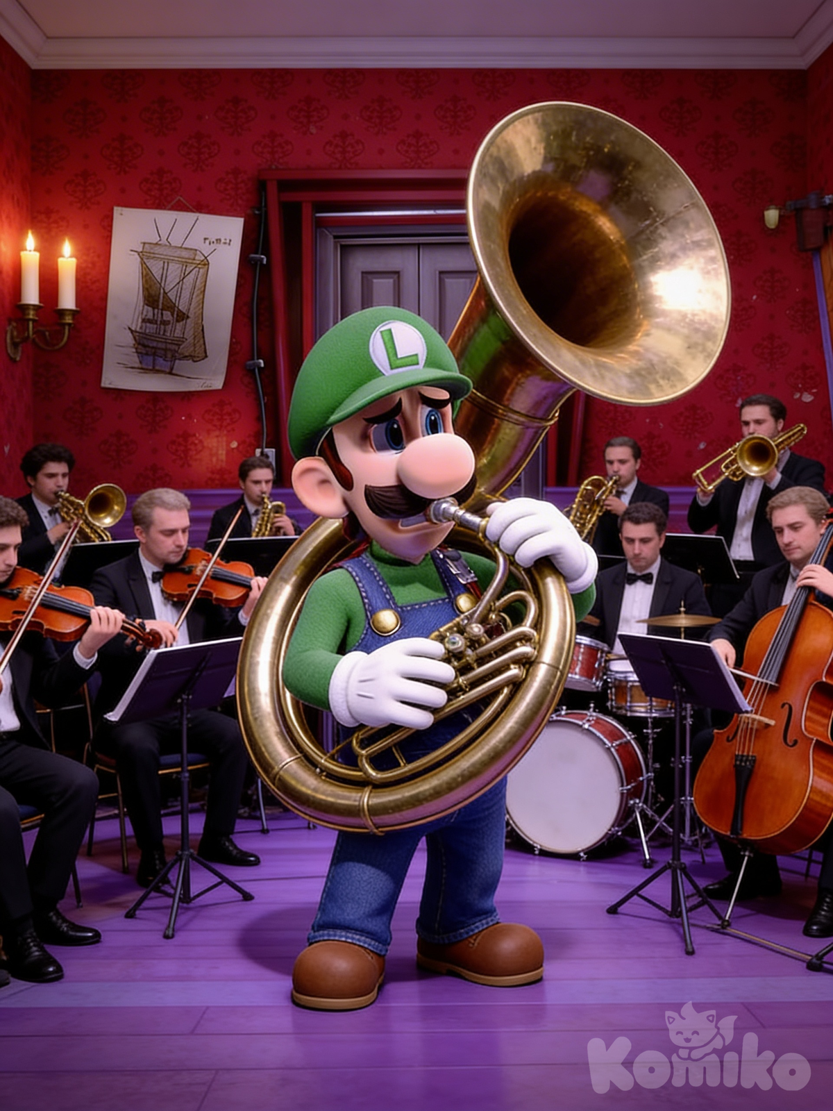Luigi gets stage fright