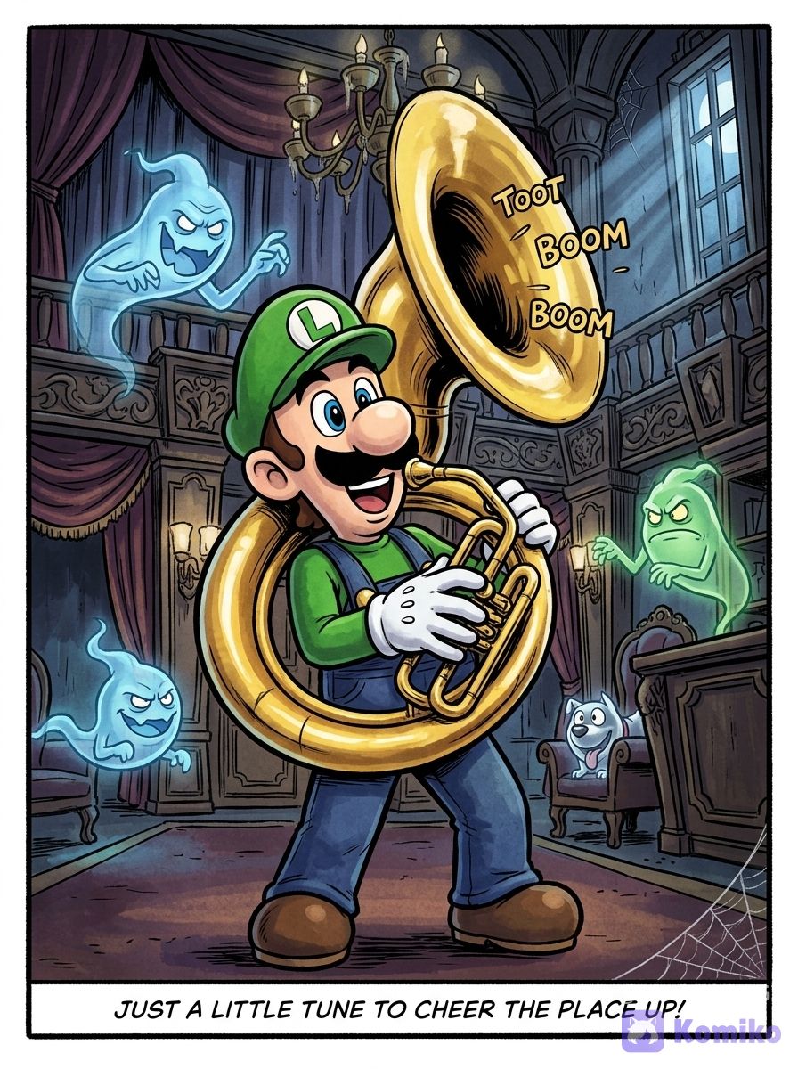 Luigi giving positivity to the ghost