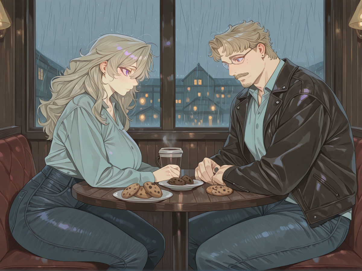 Two good friends taking a coffe