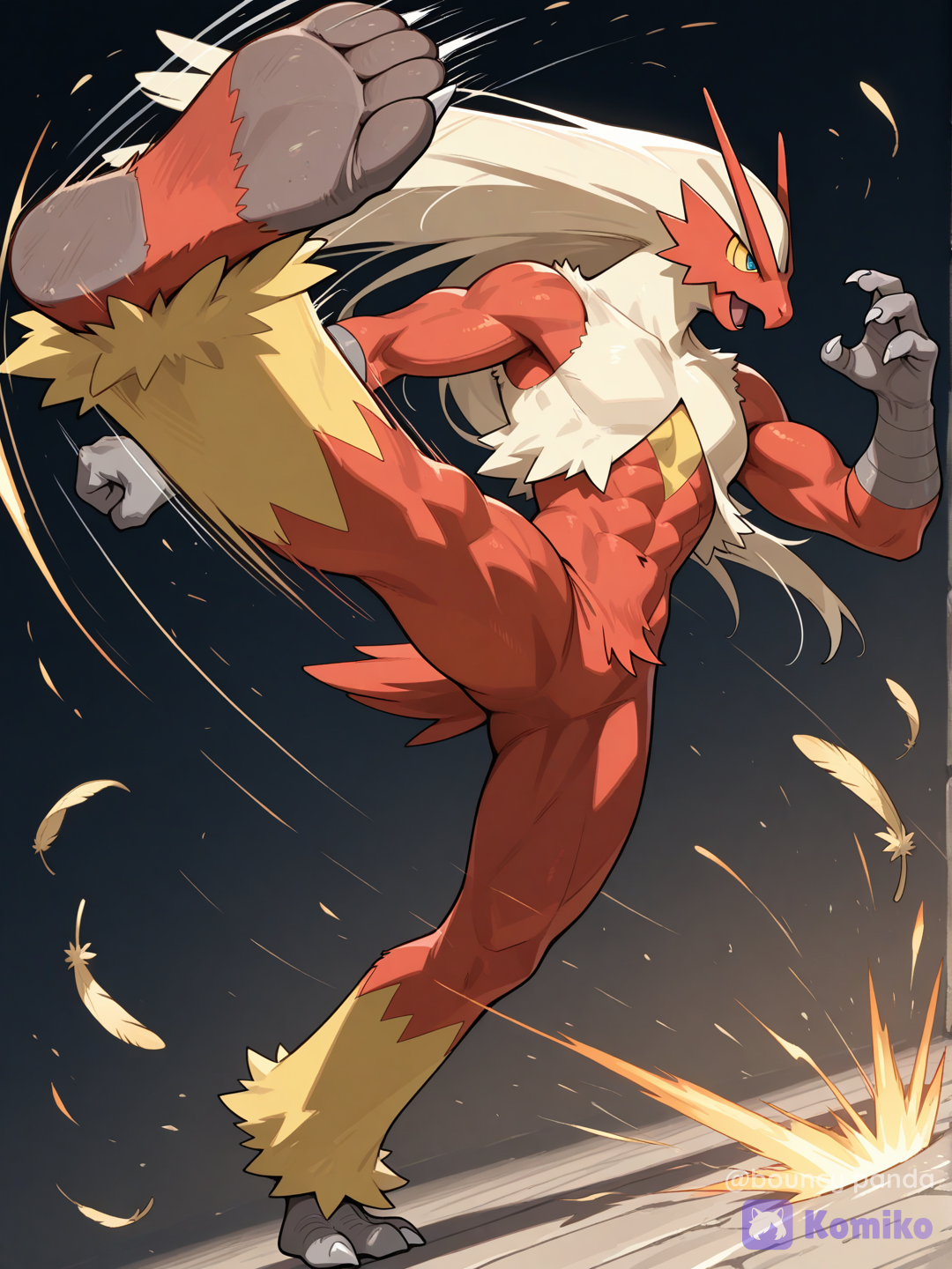 AI Art: Fire kick | KomikoAI