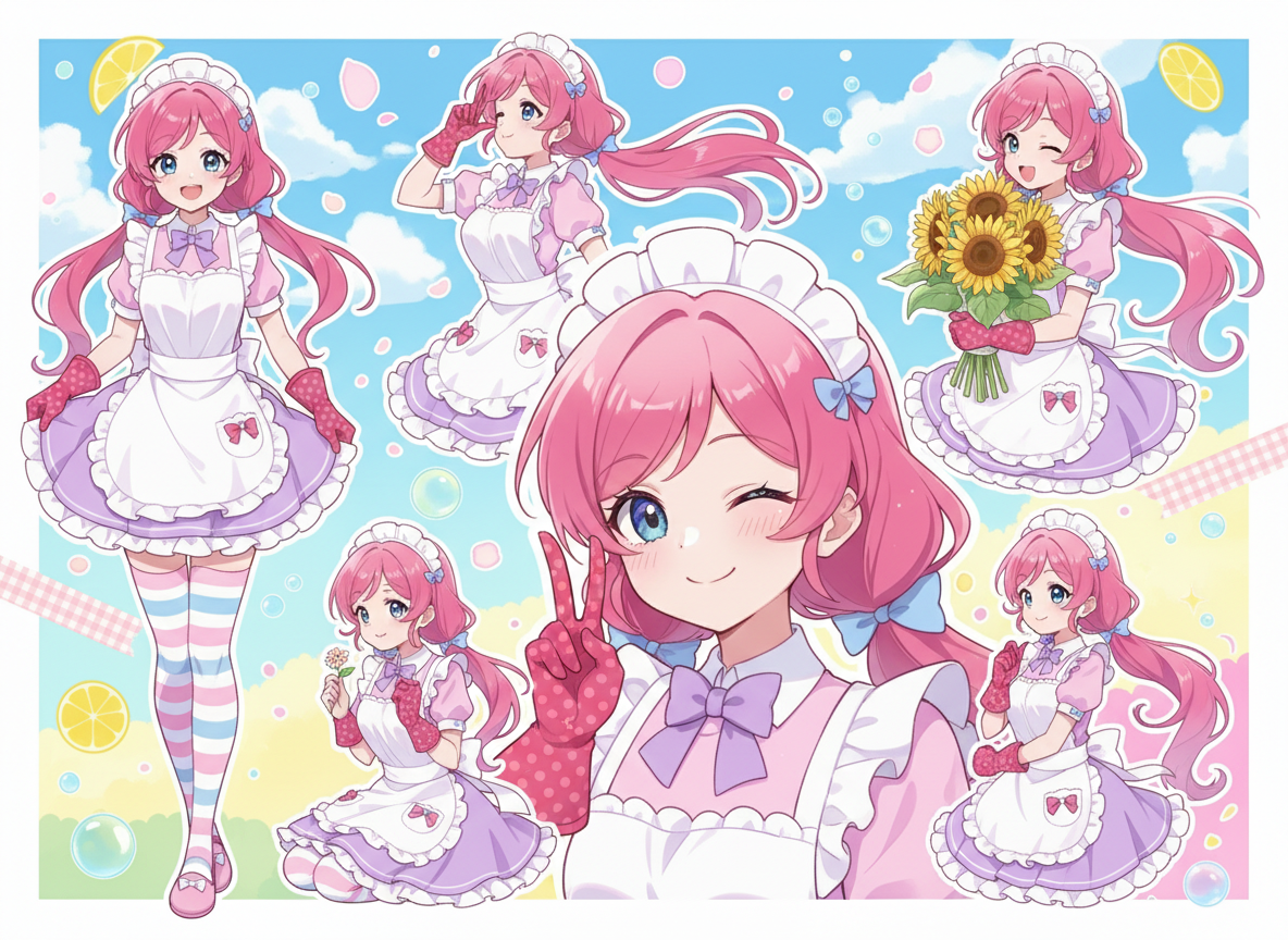 Pinkie pie anime-style character collage