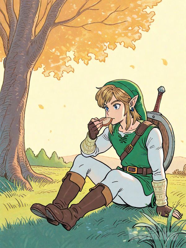 Link pausando pra um lanche 🍂 (。•́︿•̀。)