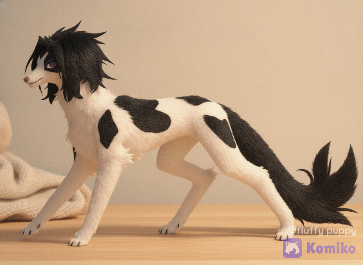 My dog OC as a plushie 🐶⚡️
