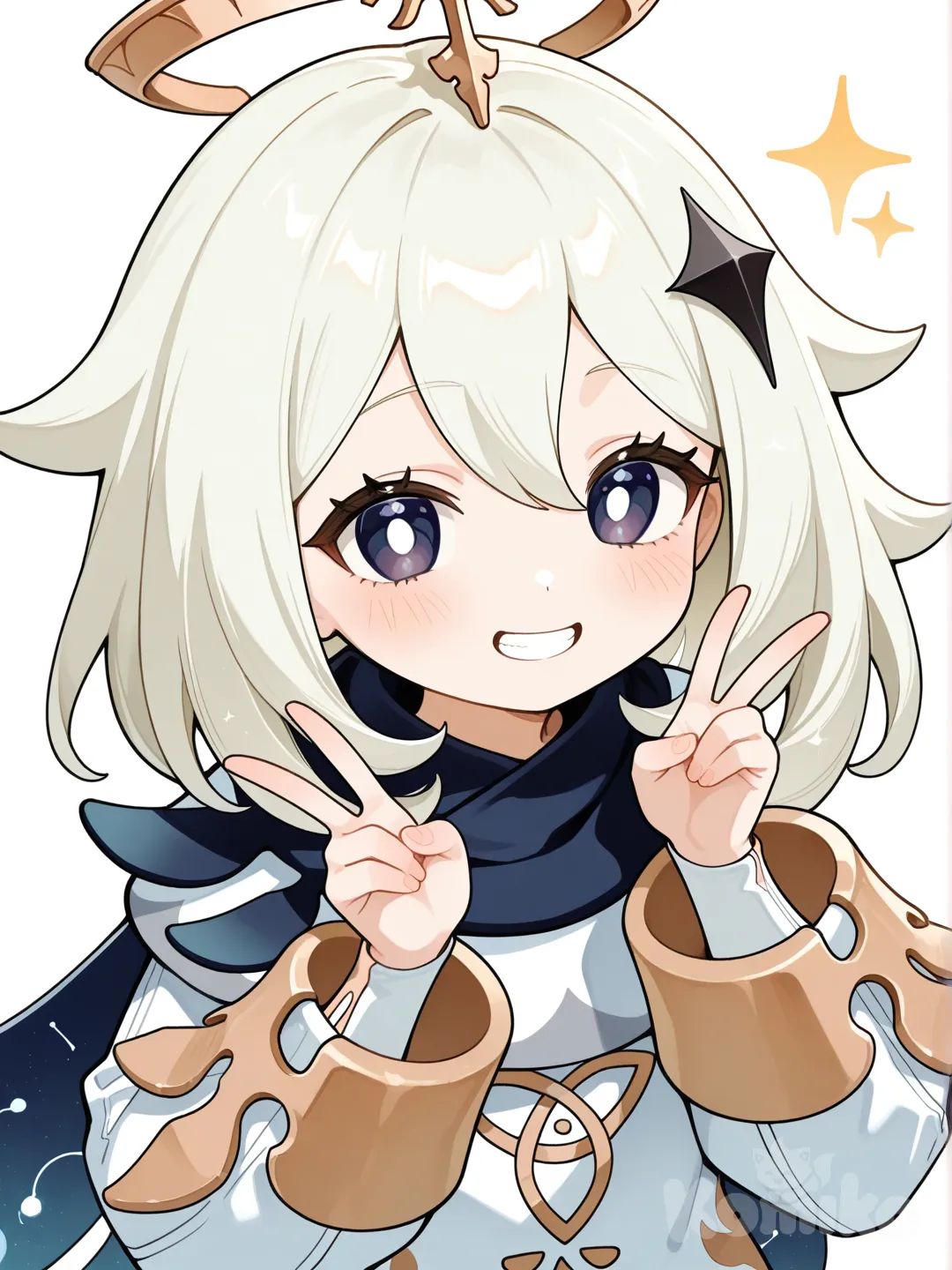 v sign, @Paimon_(Genshin_Impact)