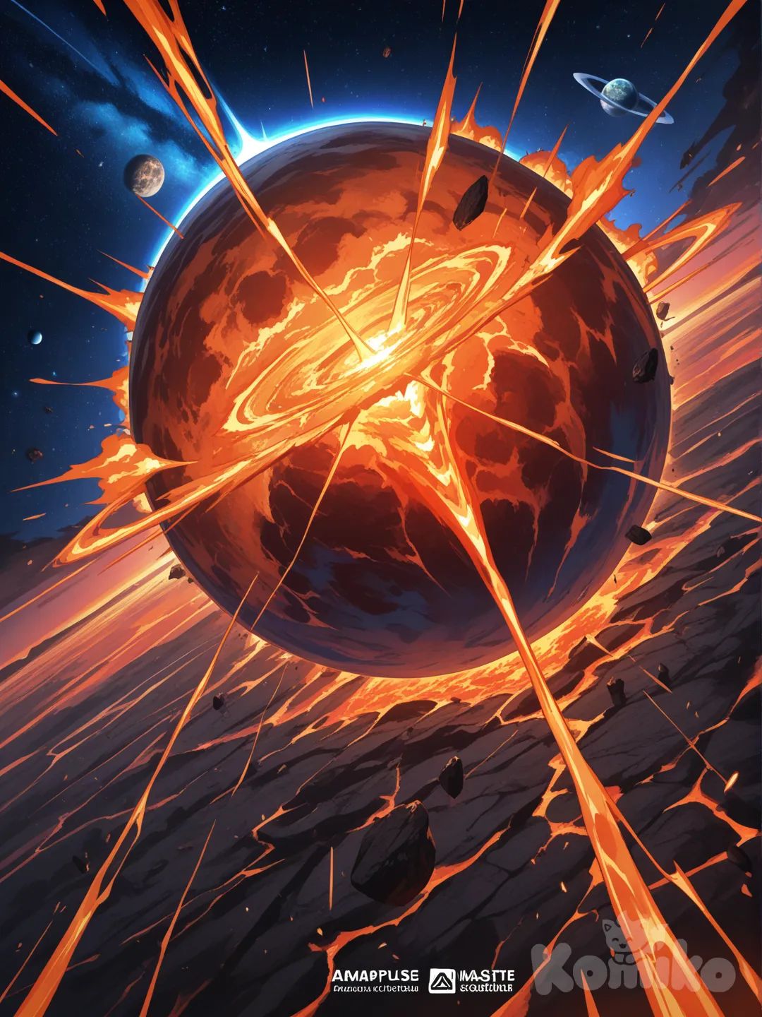 A terra explodindo