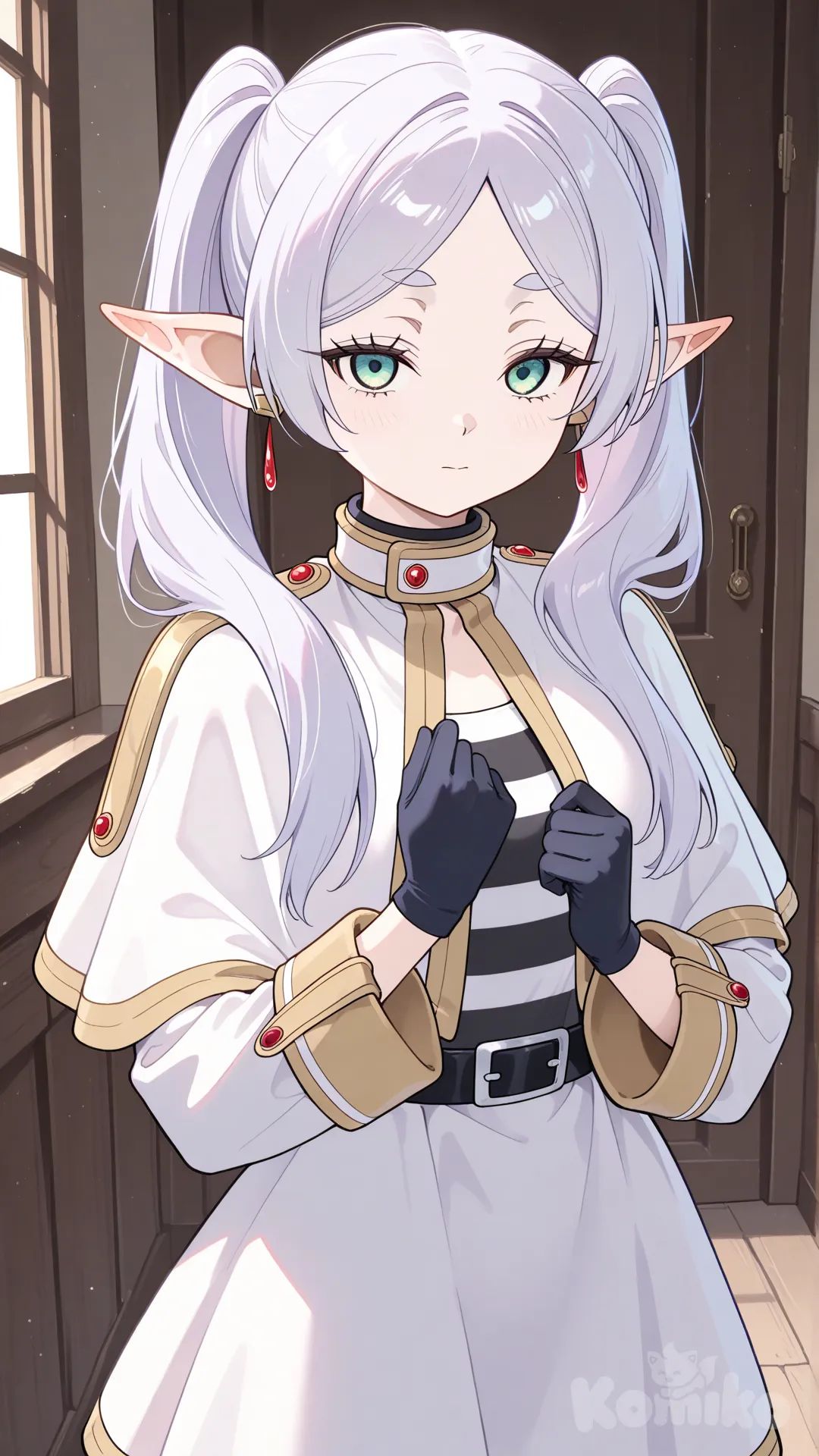 With gloves 