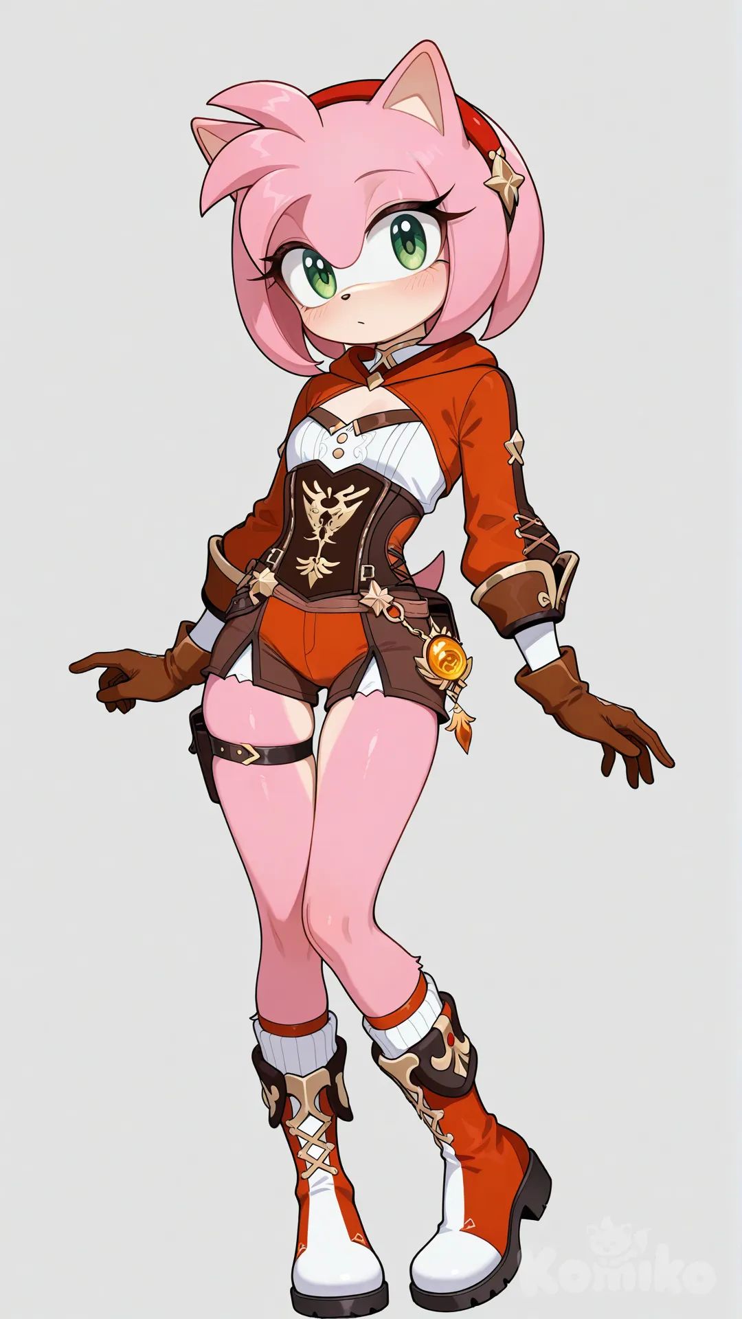 Amy Rose cosplaying as Amber 