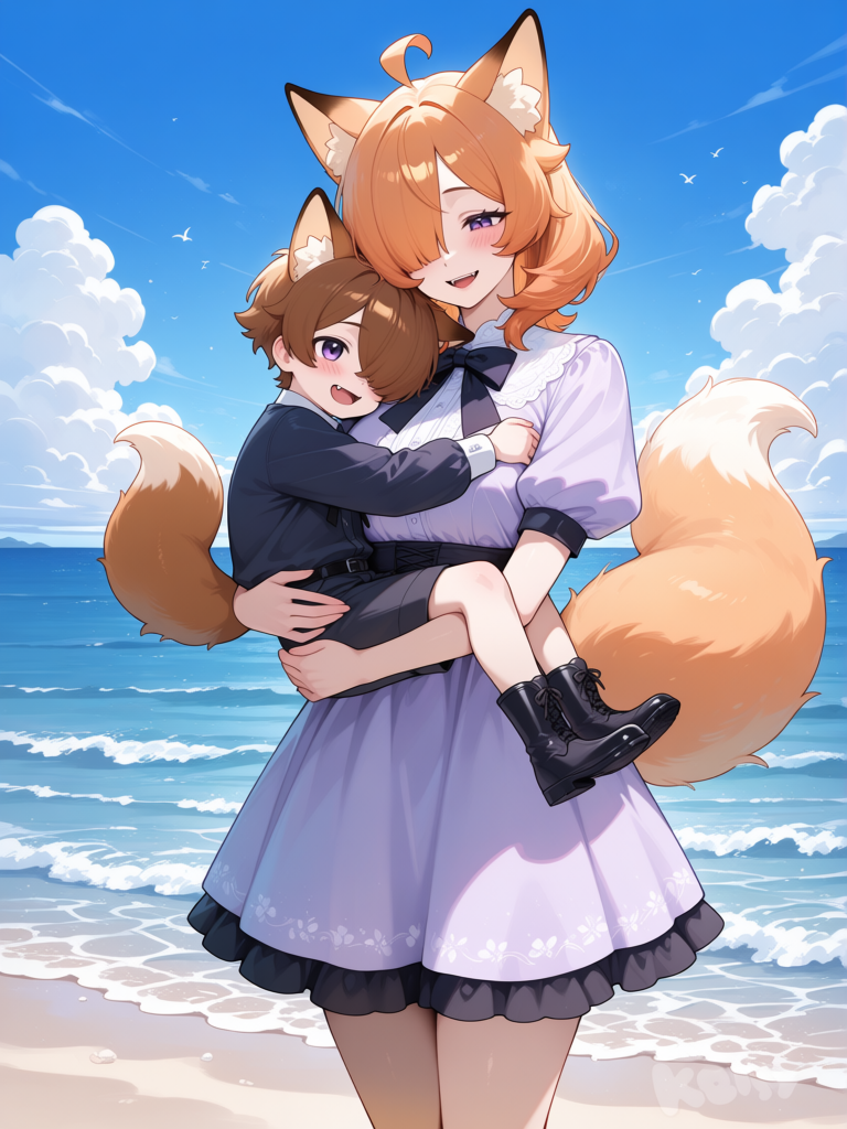 Komiko Chan motherly beach photos