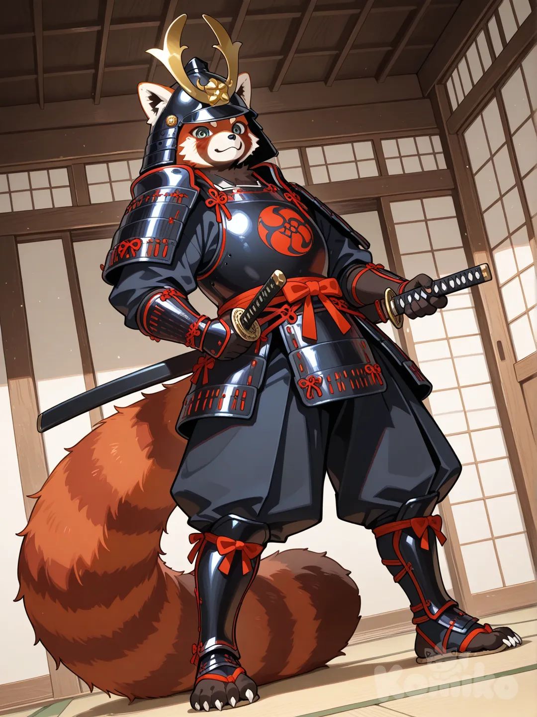 Panda Red Samurai