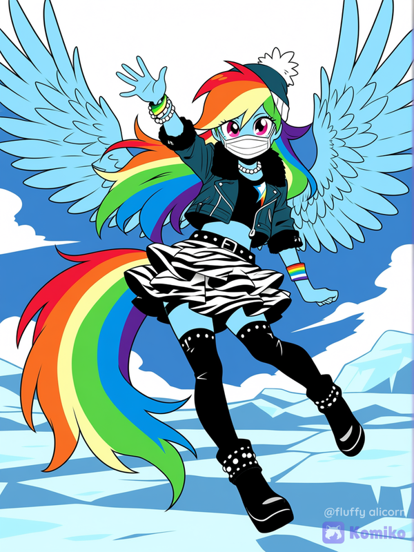 Rainbow Dash Flying Through The Cold