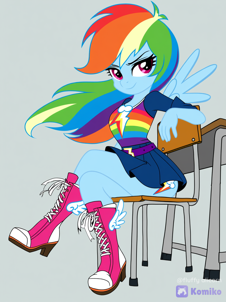 Rainbow Dash In A Cool & Pretty Dress
