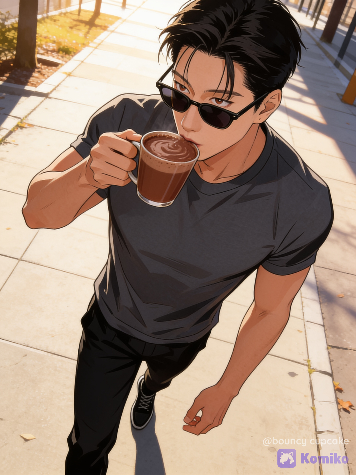 Chocolate quente no sol ☕😎