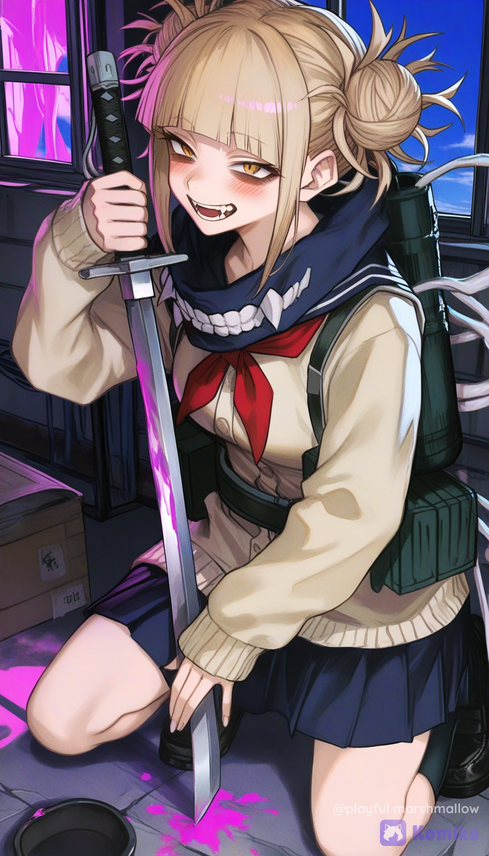 Sword Smile in School Uniform