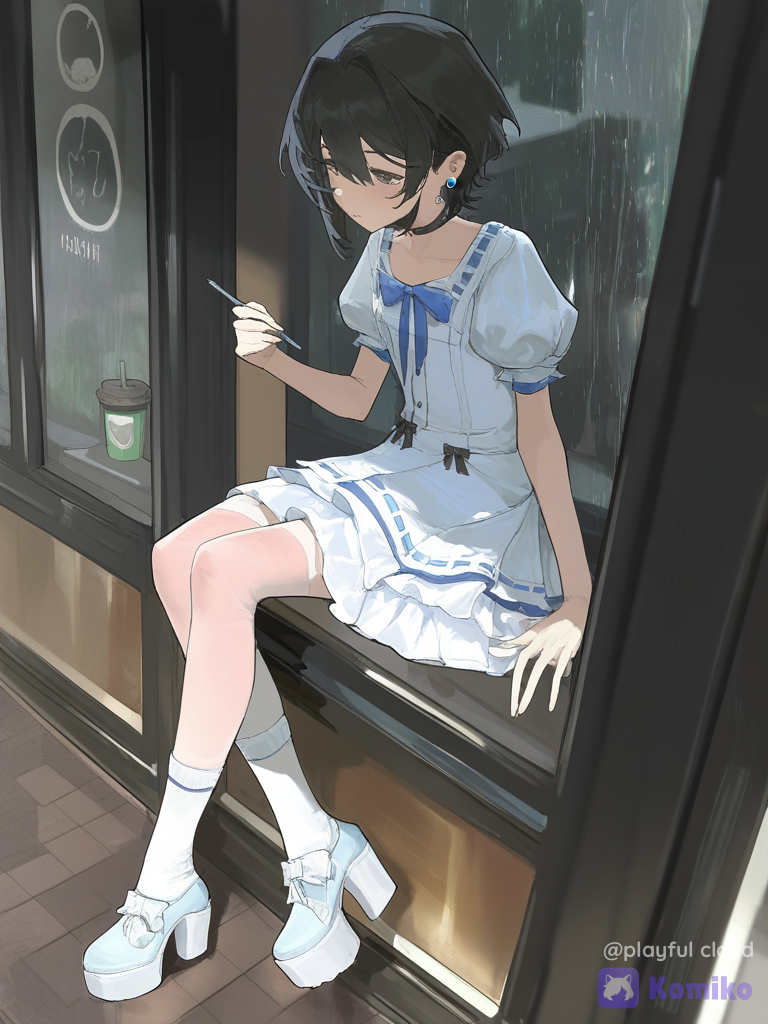 by the window on a rainy day