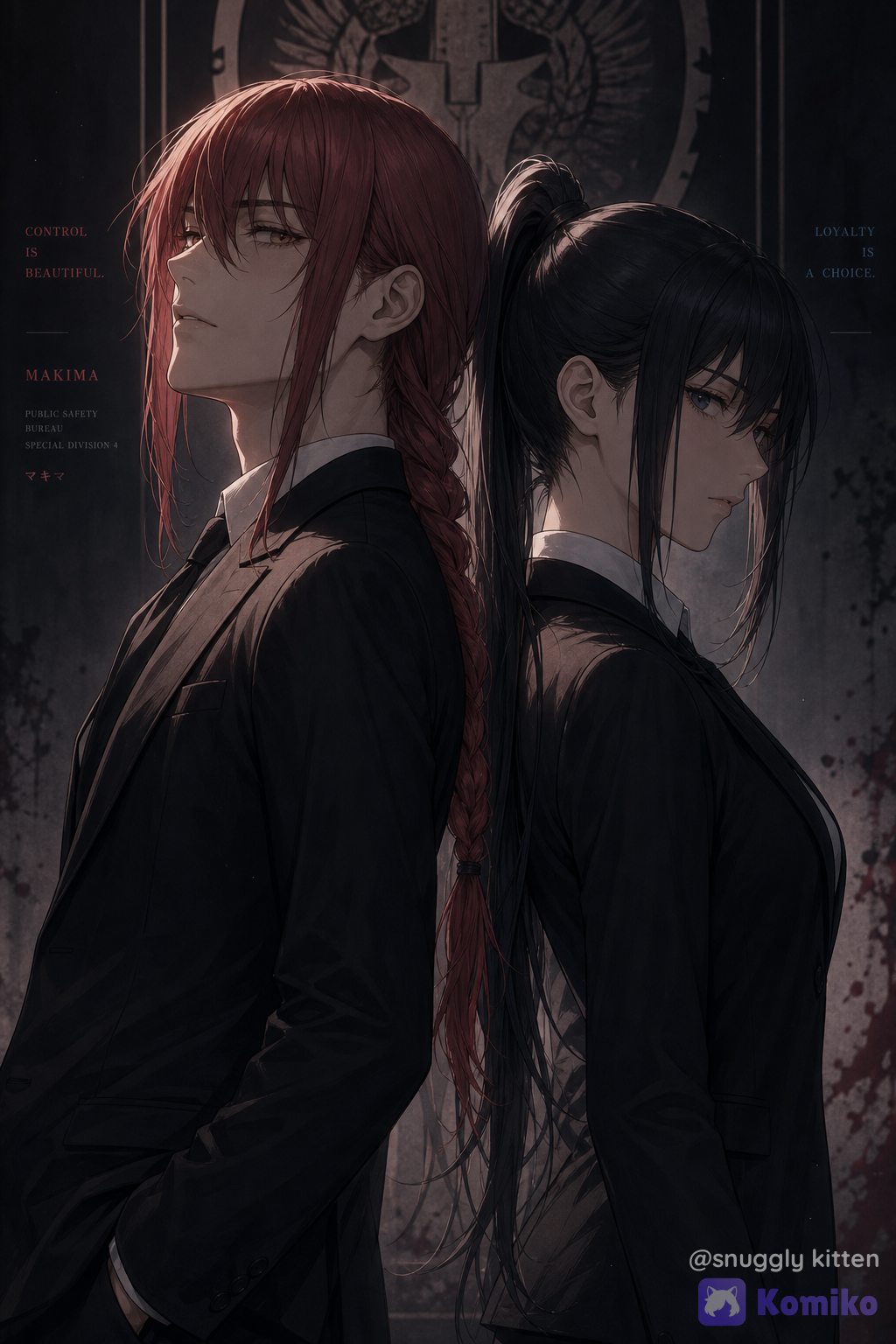 Genderbend Makima and Hayakawa